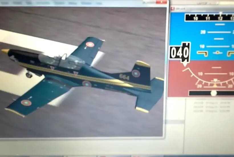 Pilatus PC-9m flight simulator testing stage