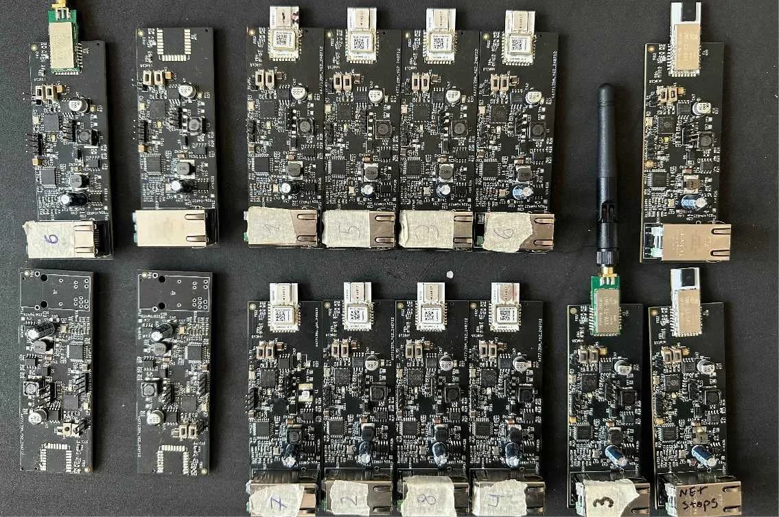 TagTrack PCBs on a table