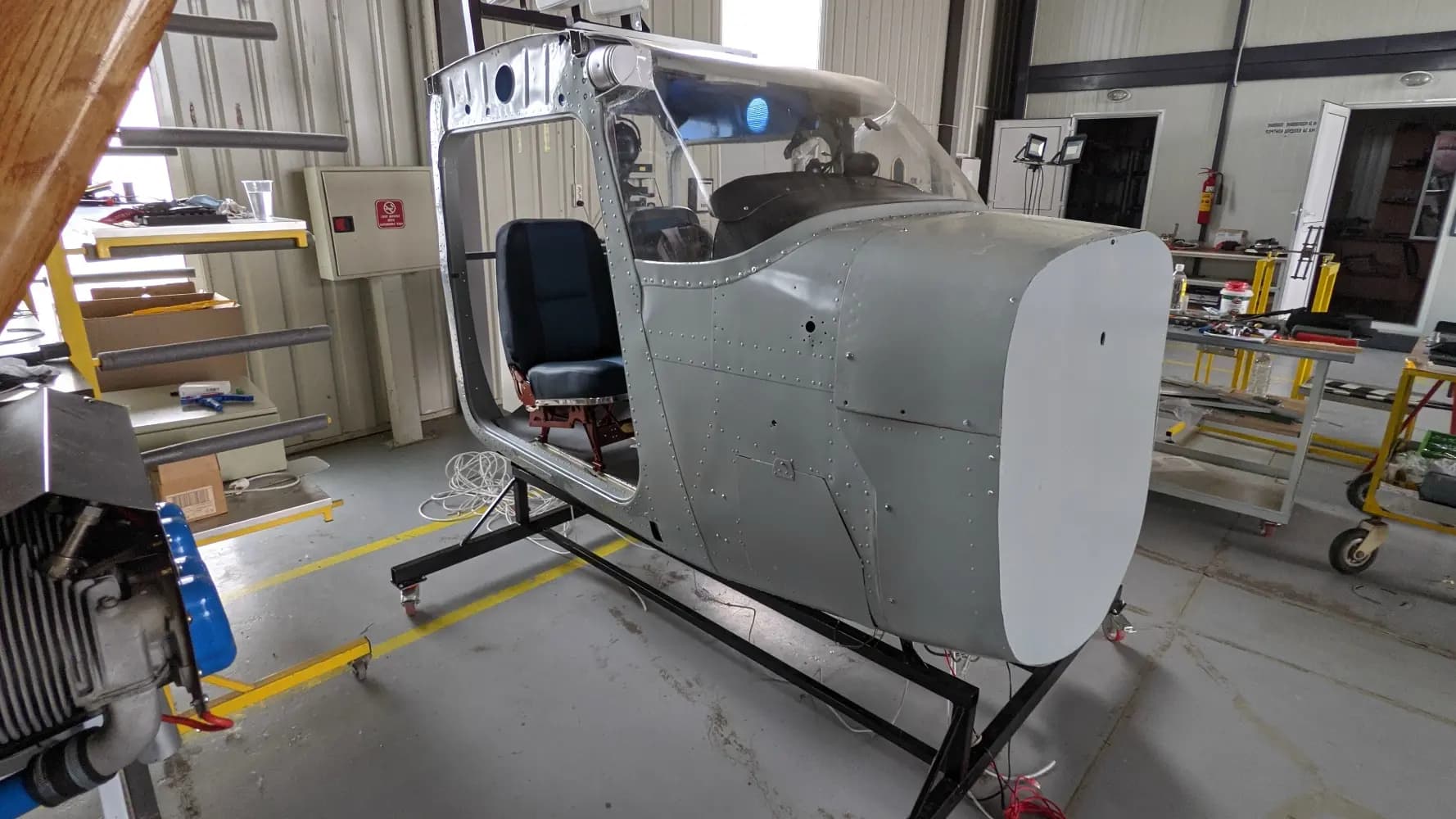 A C-172 restored cockpit on a postament