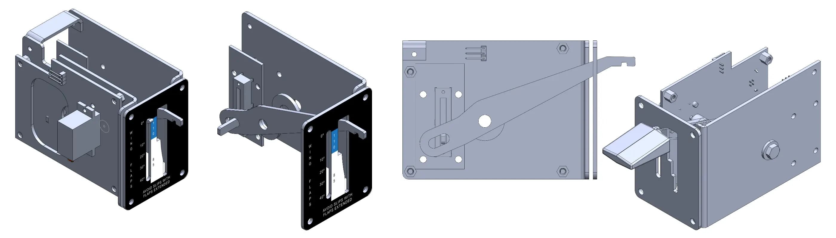 C-172 Flight Simulator custom made Flap lever and indicator