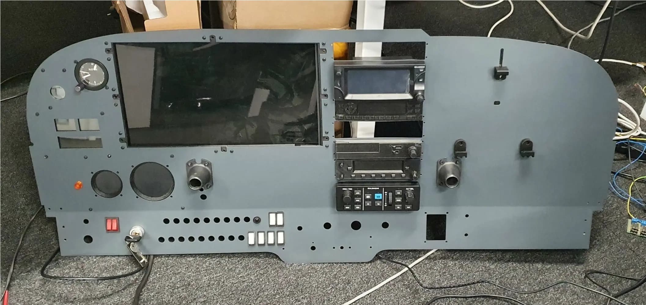 A six pack sandwich panel diagram for the C-172 simulator