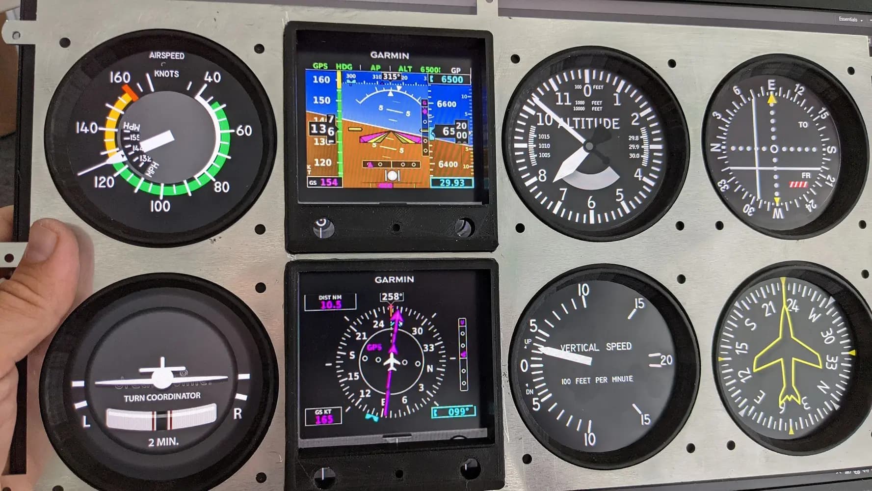 A hot swappable six-pack panel for the C-172 simulator
