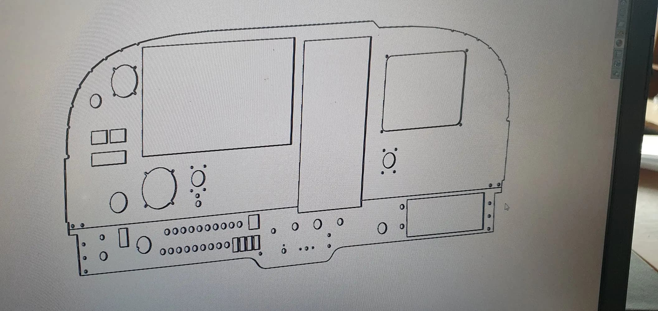 A C-172 main panel in a CAD program