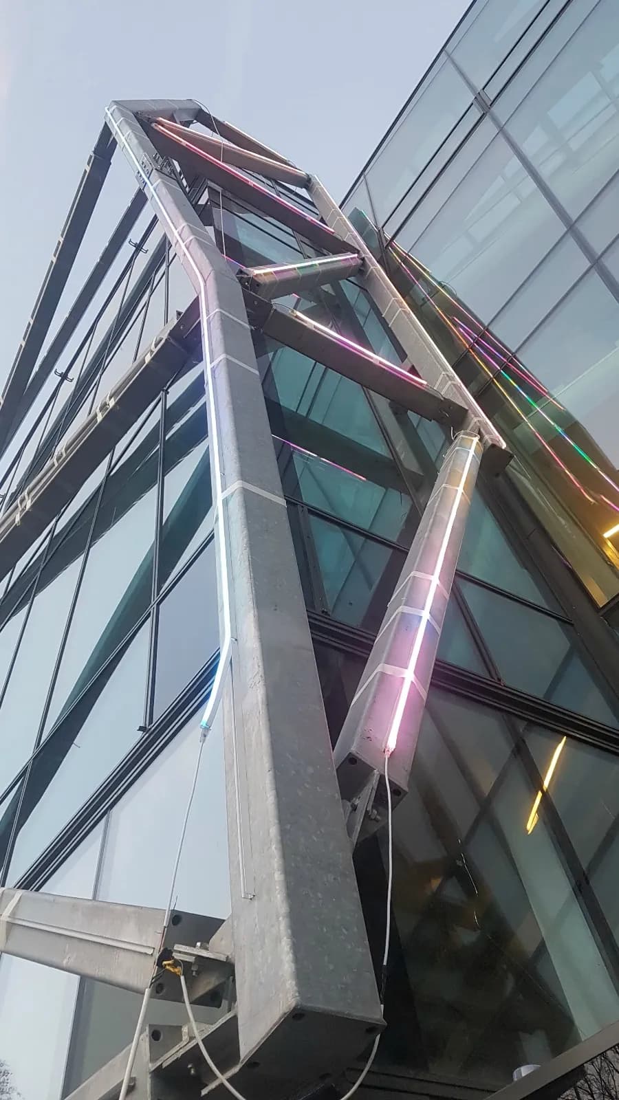 E-Walls LED strips used as building lighting system during daytime