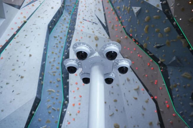 Higher Eye system at a climbing gym