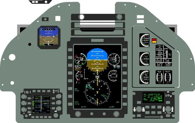 Monitor with a main panel and buttons