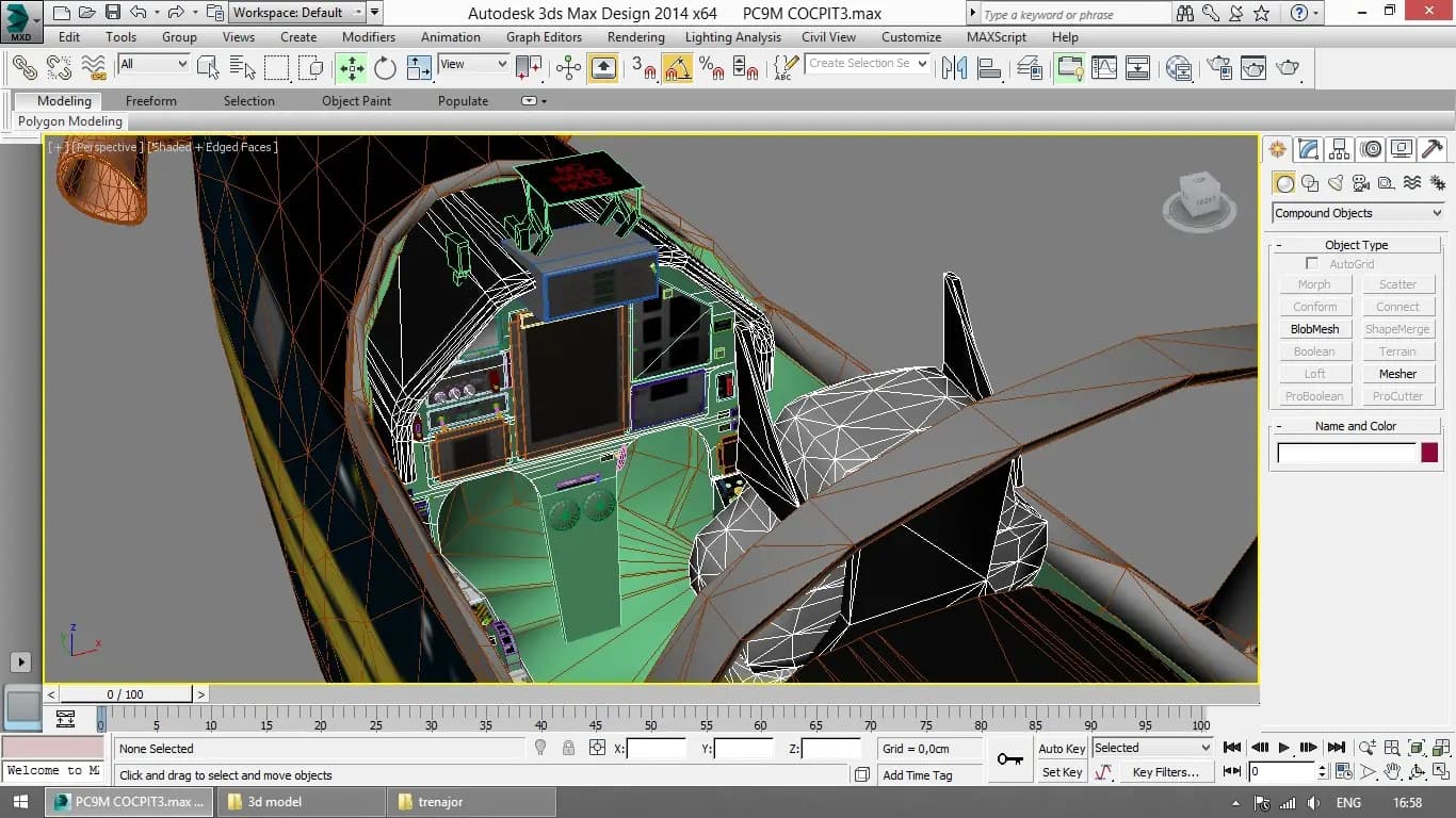 Modelling the cockpit of a Pilatus PC-9M flight simulator
