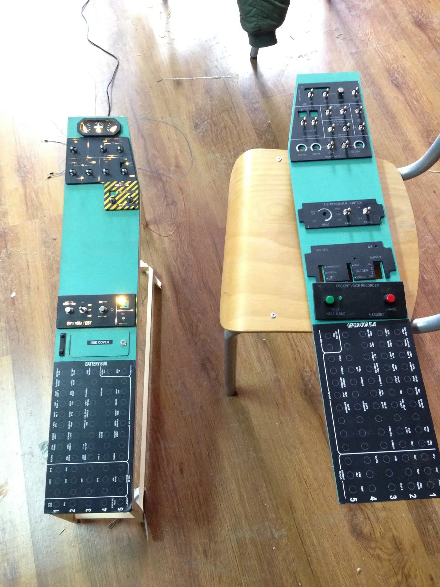 Pilatus PC-9M simulator side panels featuring functional buttons